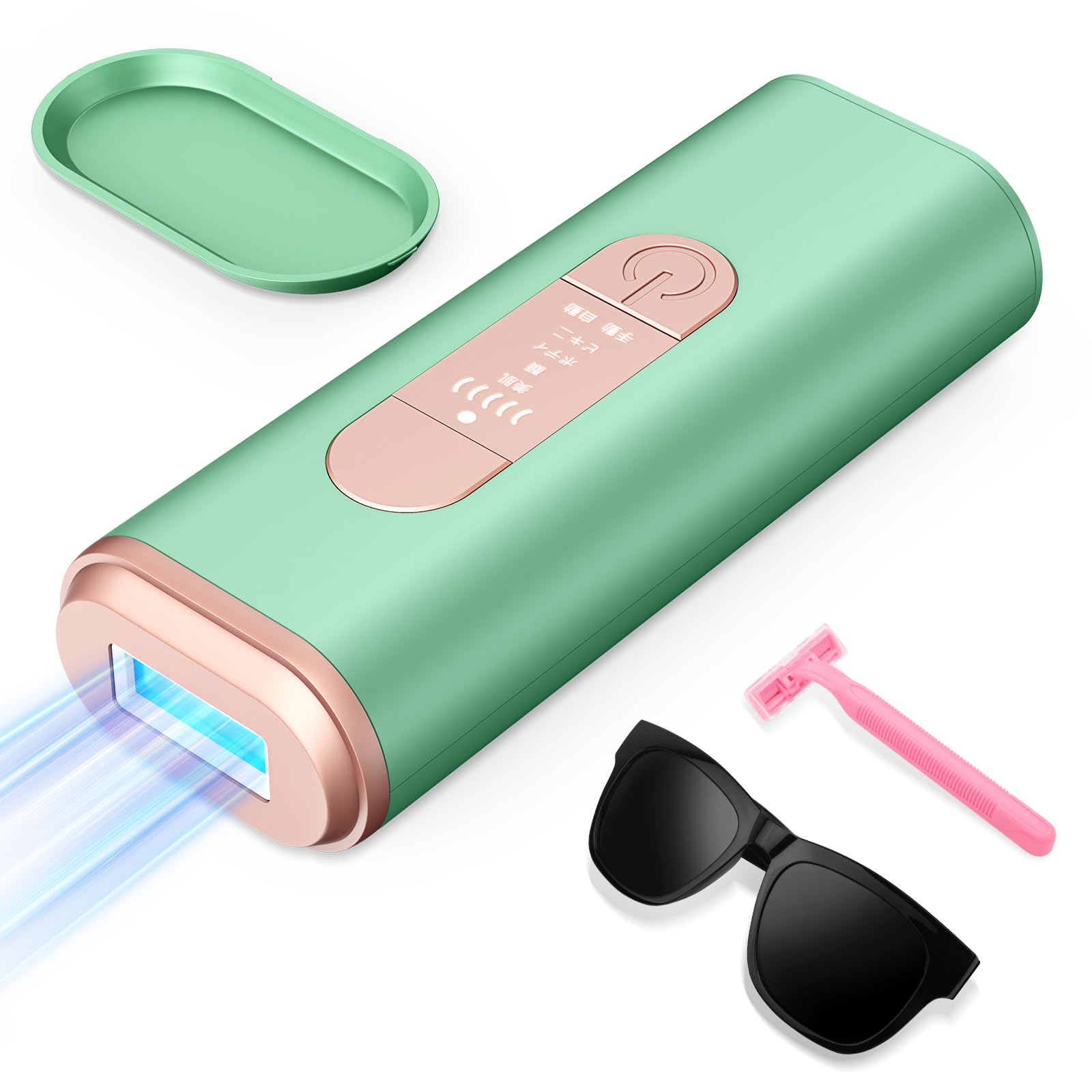 Устройство для фотоэпиляции IPL, совместимое с устройством для удаления волос VIO VAPAKA для домашнего использования, легкое, 5 уровней, регулируемое для мужчин, непрерывное облучение зелёный